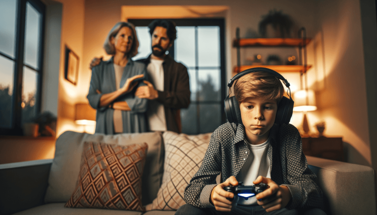 Kind reagiert nicht auf Eltern, völlig versunken im Spiel